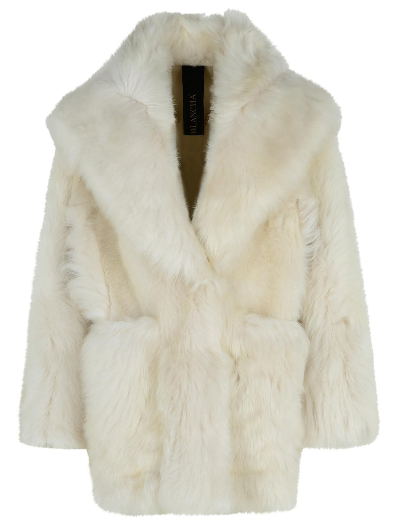 Blancha Blancha Sheepskin Coat Milky White Women - World Class Fashion