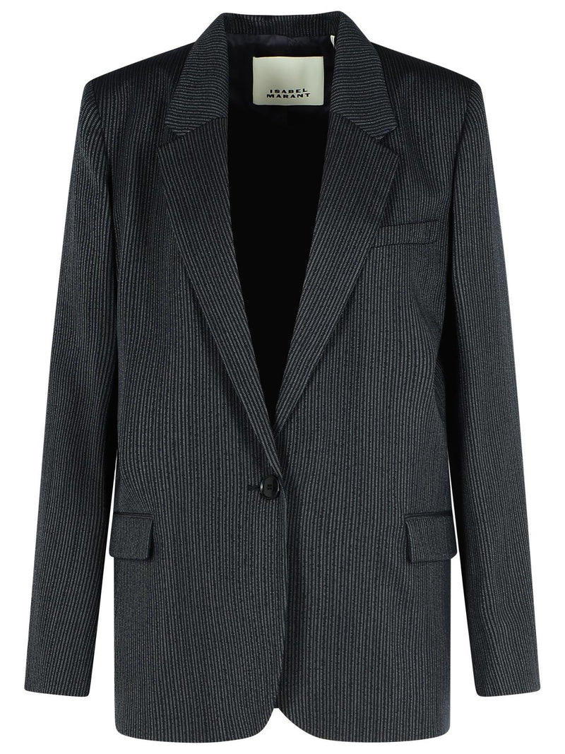 Isabel Marant Isabel Marant Omelia Black Virgin Wool Blend Blazer - World Class Fashion