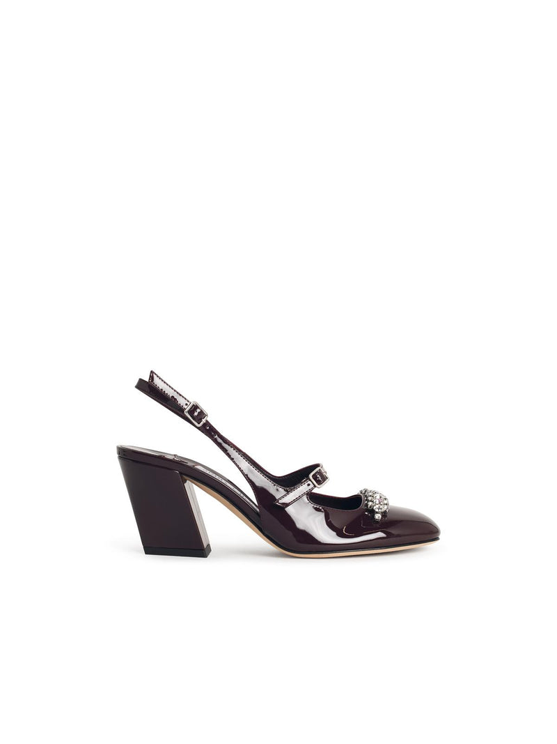 Jimmy Choo Jimmy Choo 'BELINDA' Deep Merlot Leather Slingbacks - World Class Fashion
