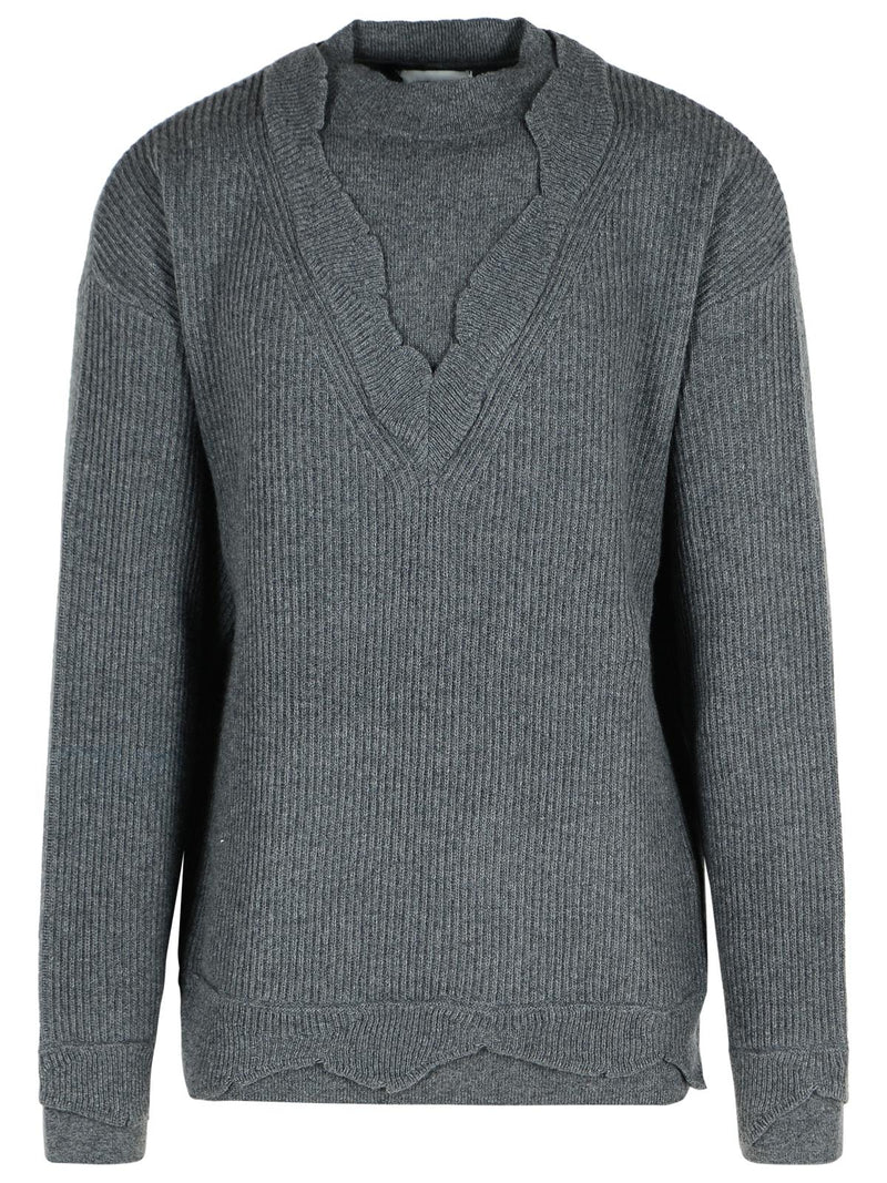 Laneus Laneus Grey Wool Blend Sweater - World Class Fashion