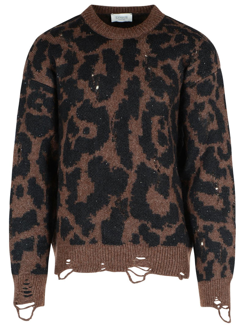 Laneus Laneus Two-tone Merino Wool Blend Sweater - World Class Fashion