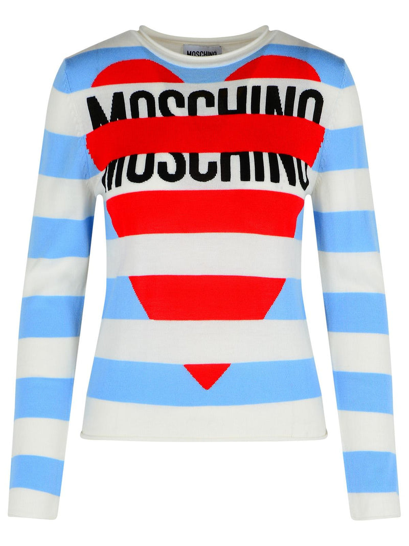 Moschino Jeans Moschino Jeans Virgin Wool Sweater Light Blue - World Class Fashion