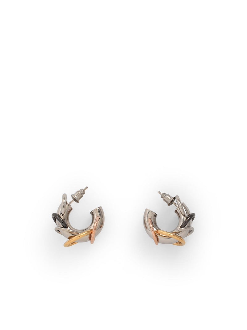 Panconesi Panconesi Pierced Hoops' Silver Brass Earrings - World Class Fashion
