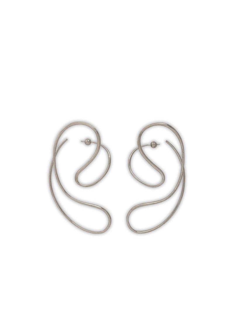 Panconesi Panconesi Silver 'P Continua Large' Earrings - World Class Fashion