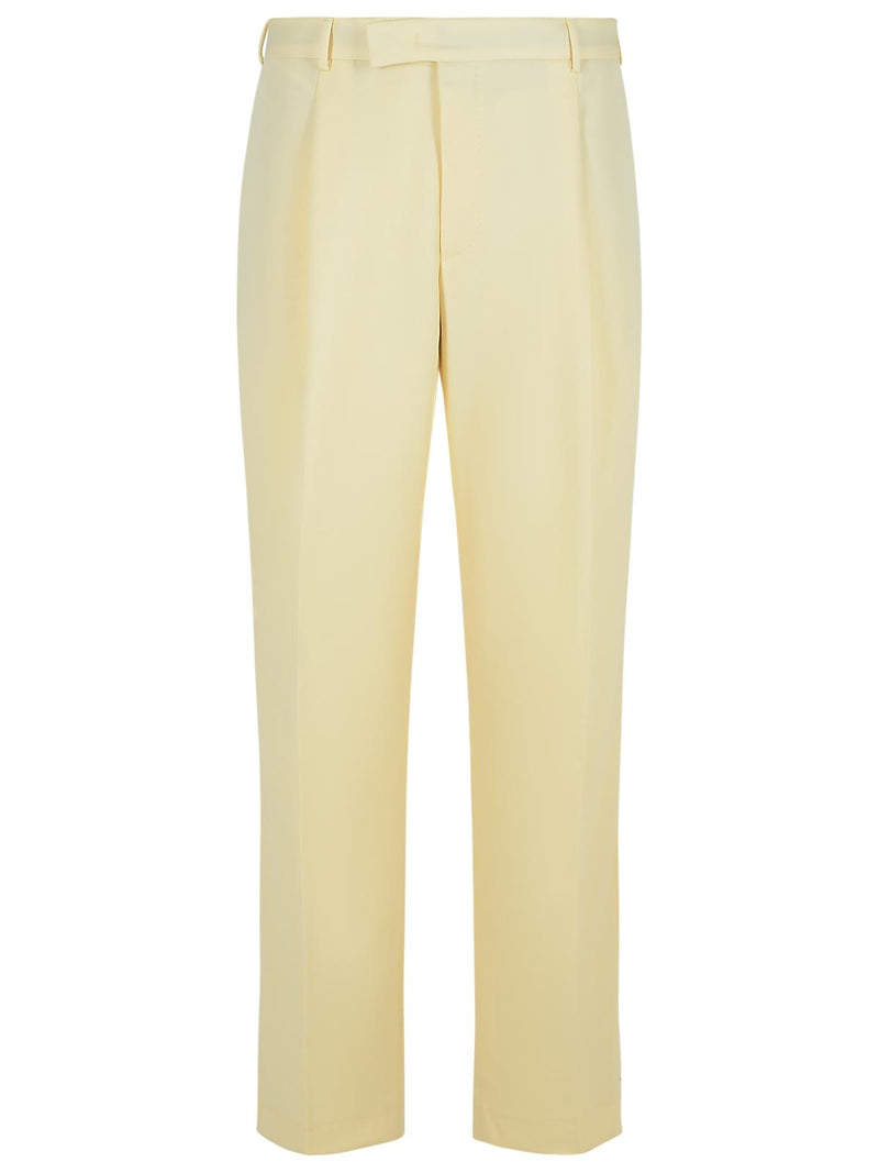 Pt01 Pt01 Ivory Virgin Wool Trousers - World Class Fashion