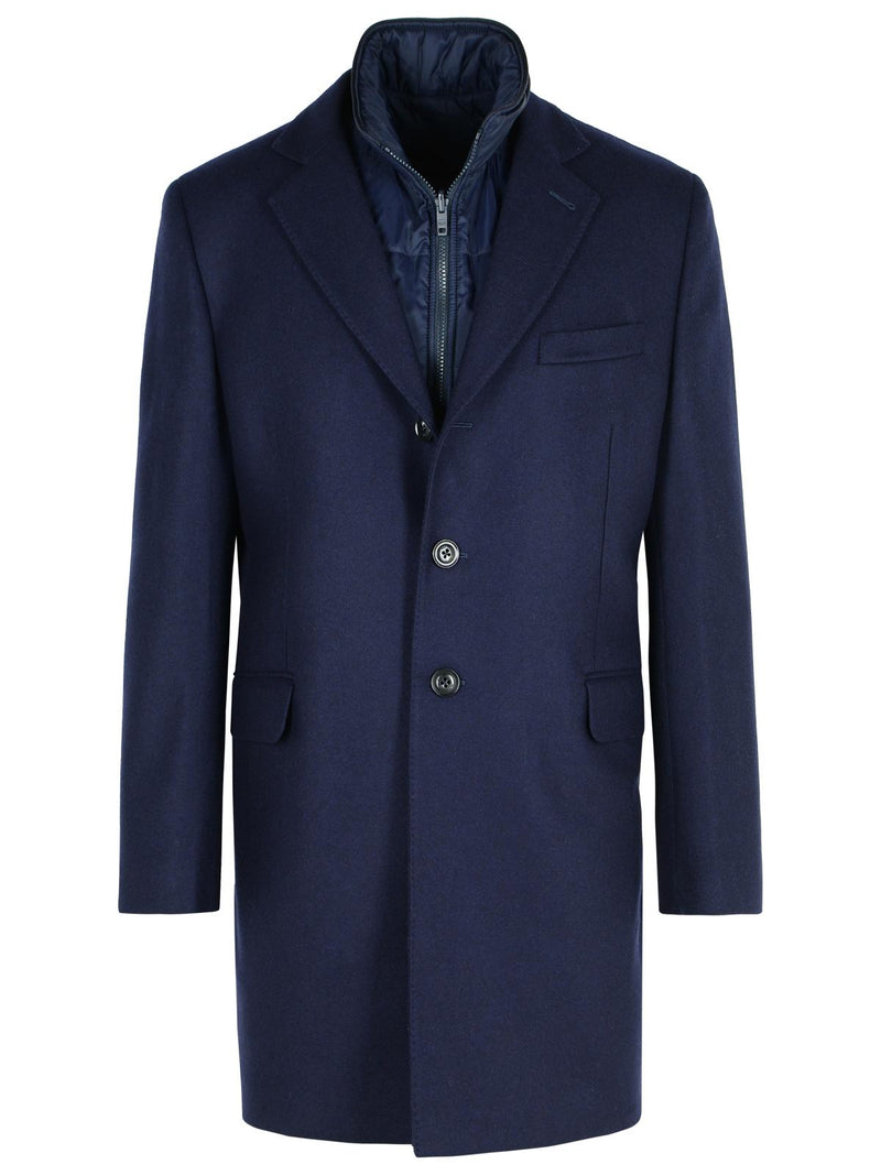 Fay Fay Blue Wool Blend Coat - World Class Fashion