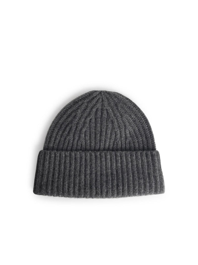 Lisa Yang Lisa Yang 'MARTIGNY' Graphite Cashmere Beanie Grey - World Class Fashion