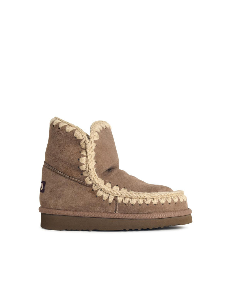 Mou Mou Eskimo 18 Mole Suede Ankle Boots Beige - World Class Fashion