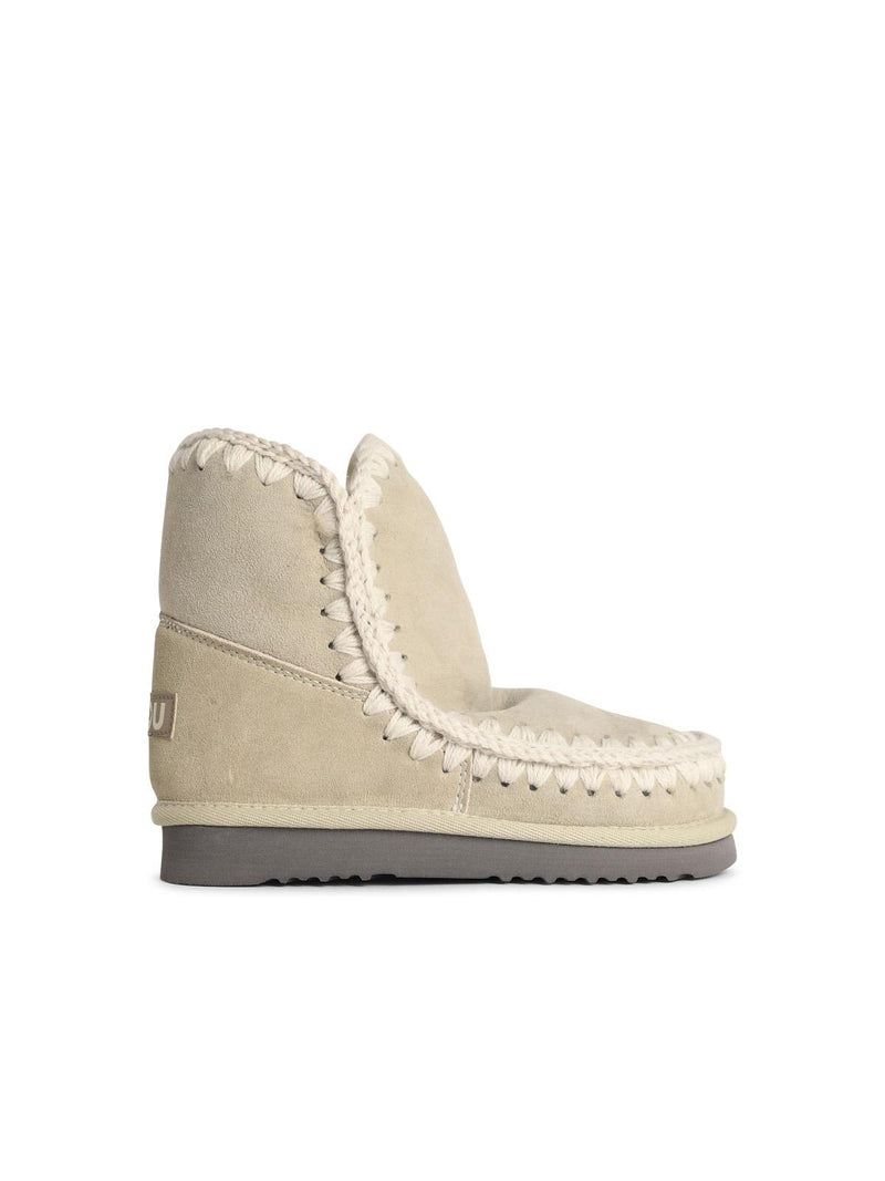 Mou Mou Eskimo 18 Glitter Logo Vanilla Suede Ankle Boots Grey - World Class Fashion