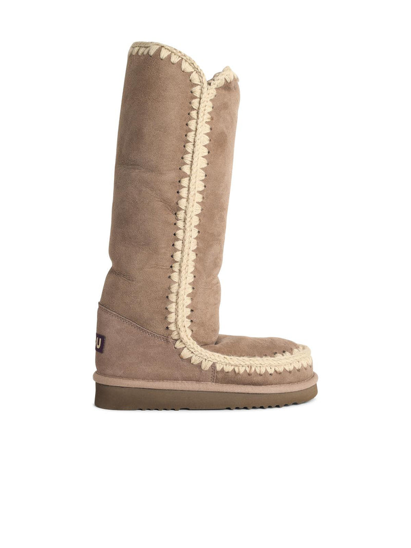 Mou Mou Eskimo 40 Mole Suede Ankle Boots Beige - World Class Fashion