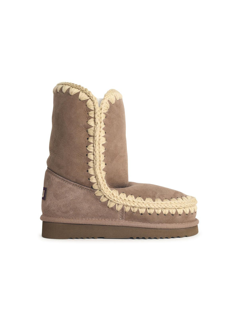 Mou Mou Eskimo 24 Mole Suede Ankle Boots Beige - World Class Fashion