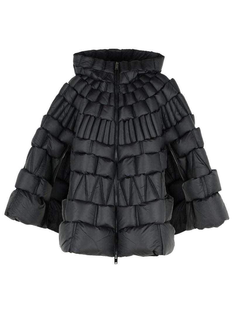 Raxxy Raxxy Hooded Cape Black Polyamide Women - World Class Fashion
