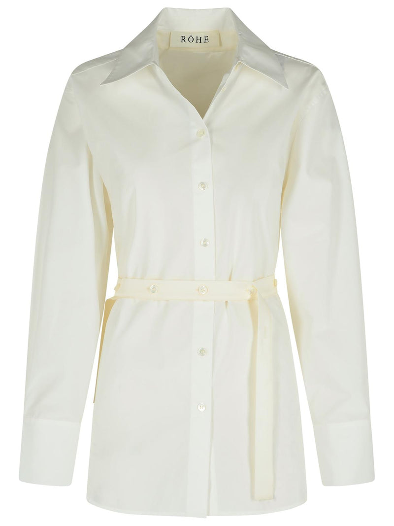 Róhe Róhe Combined Silk Poplin Vest-shirt White - World Class Fashion