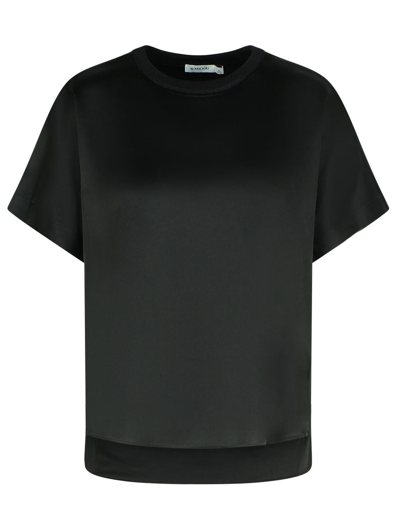 Simkhai Simkhai 'ADDY' Black Acetate Blend Women Polo Shirt - World Class Fashion