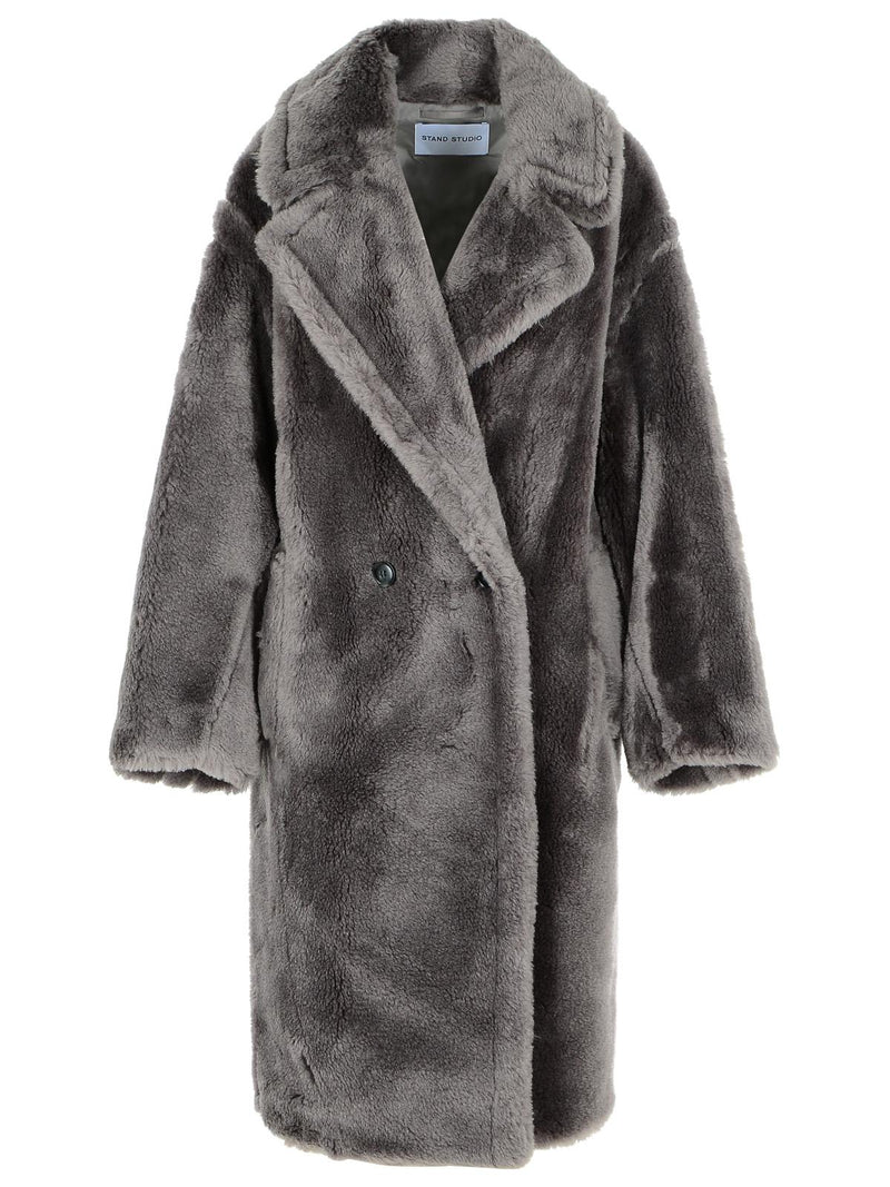 Stand Studio Stand Studio BIBA Grey Wool Coat - World Class Fashion