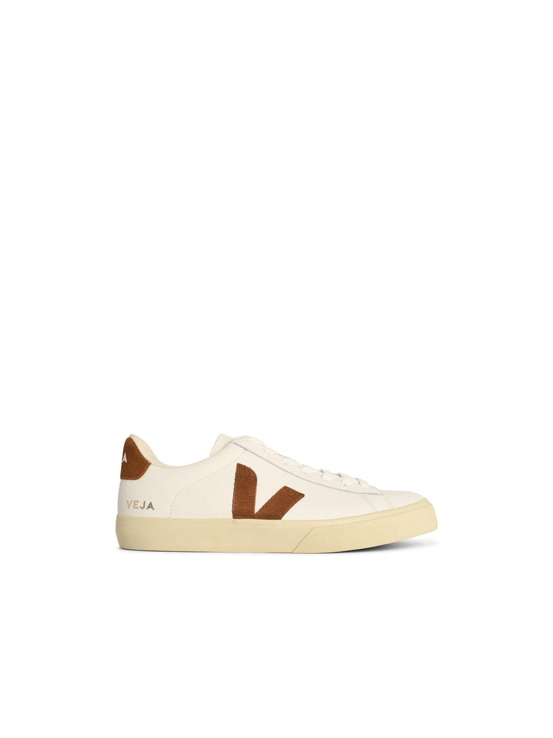 Veja Veja CAMPO White Leather and Cognac Sneakers - World Class Fashion