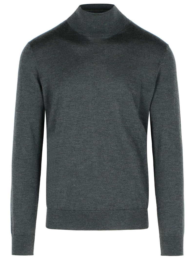 Zegna Zegna Cashmere and Silk Turtleneck Sweater Grey - World Class Fashion