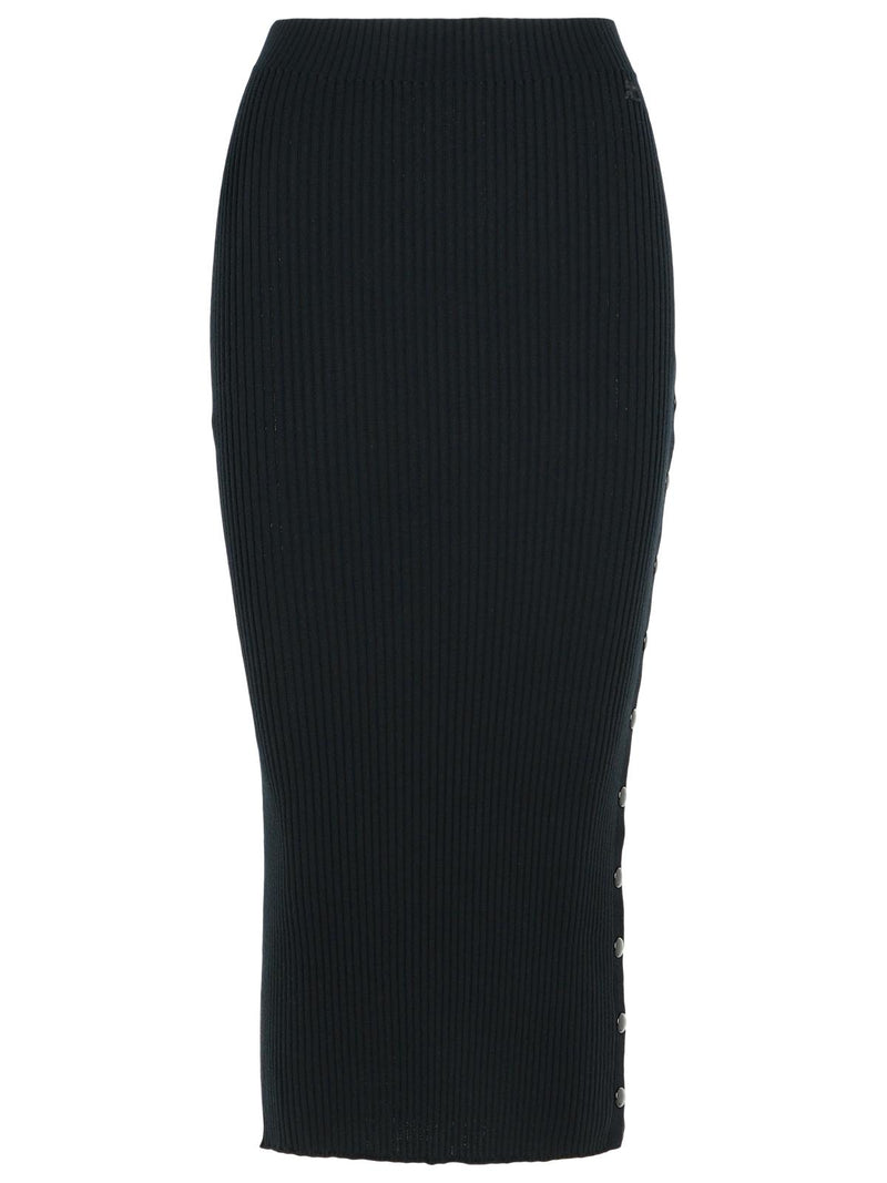 Courreges Courreges Black Merino Wool Blend Skirt - World Class Fashion