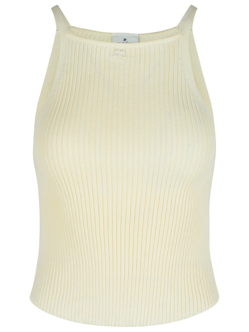 Courreges Courreges Ivory Viscose Blend Top - World Class Fashion