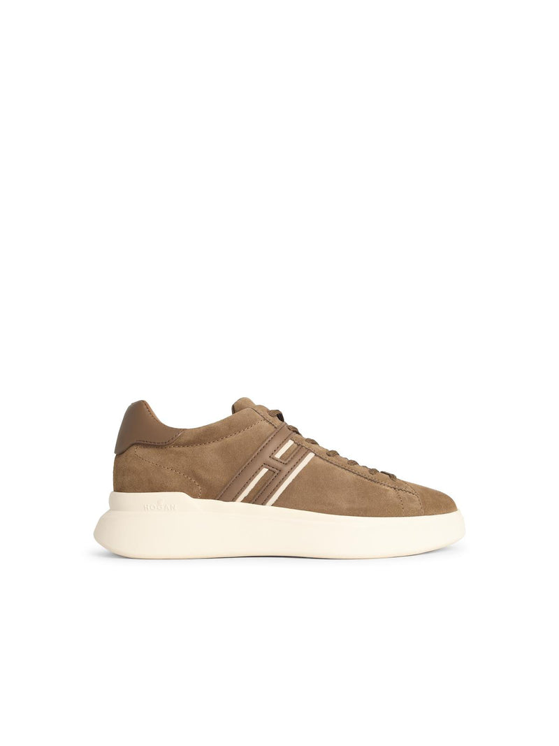 Hogan Hogan 'H580' Beige Suede Sneakers - World Class Fashion