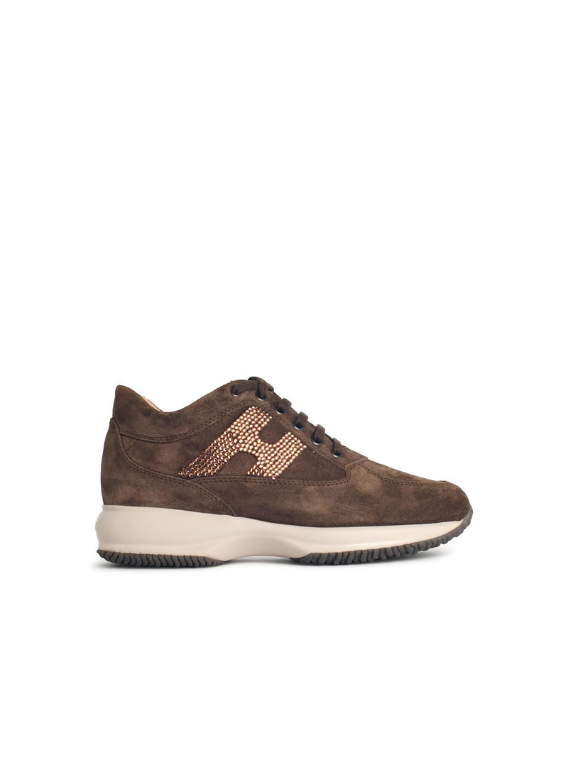 Hogan Hogan 'INTERACTIVE' Brown Suede Sneakers - World Class Fashion
