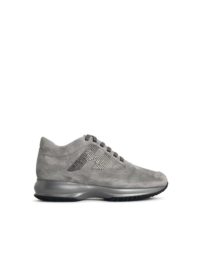Hogan Hogan 'INTERACTIVE' Grey Suede Sneakers - World Class Fashion