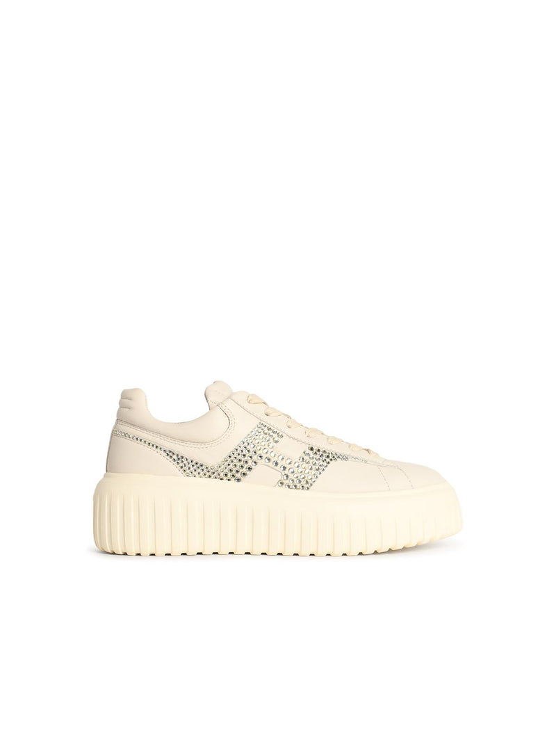 Hogan Hogan 'H-STRIPES' Grey Leather Sneakers - World Class Fashion