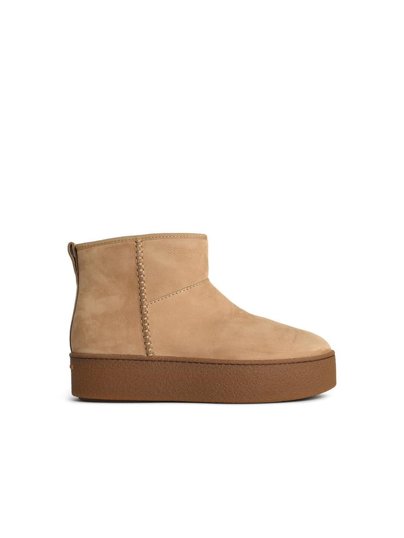 Hogan Hogan Beige Suede Ankle Boots - World Class Fashion