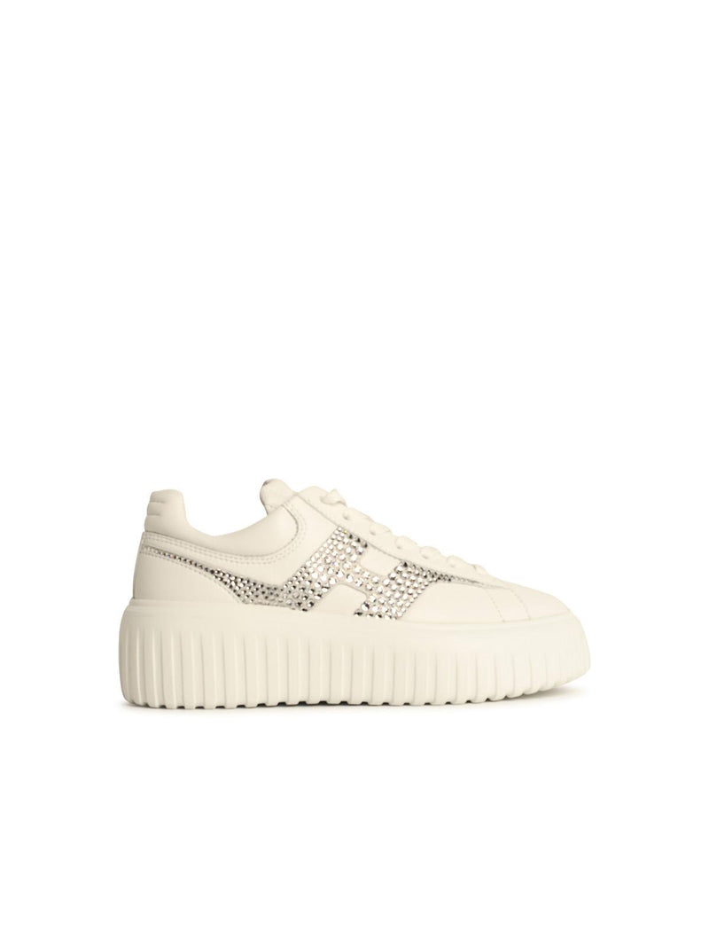Hogan Hogan 'H-STRIPES' White Leather Sneakers - World Class Fashion