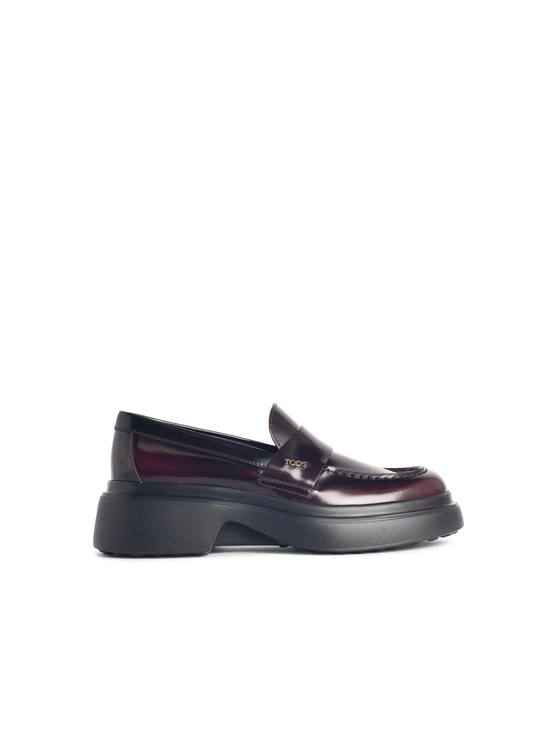 Tod’s Tod's Must-be Leather Loafers Bordeaux - World Class Fashion