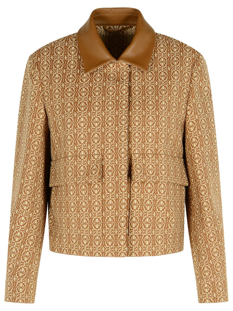 Max Mara Max Mara 'VIBORG' Camel Cotton Jacquard Jacket - World Class Fashion