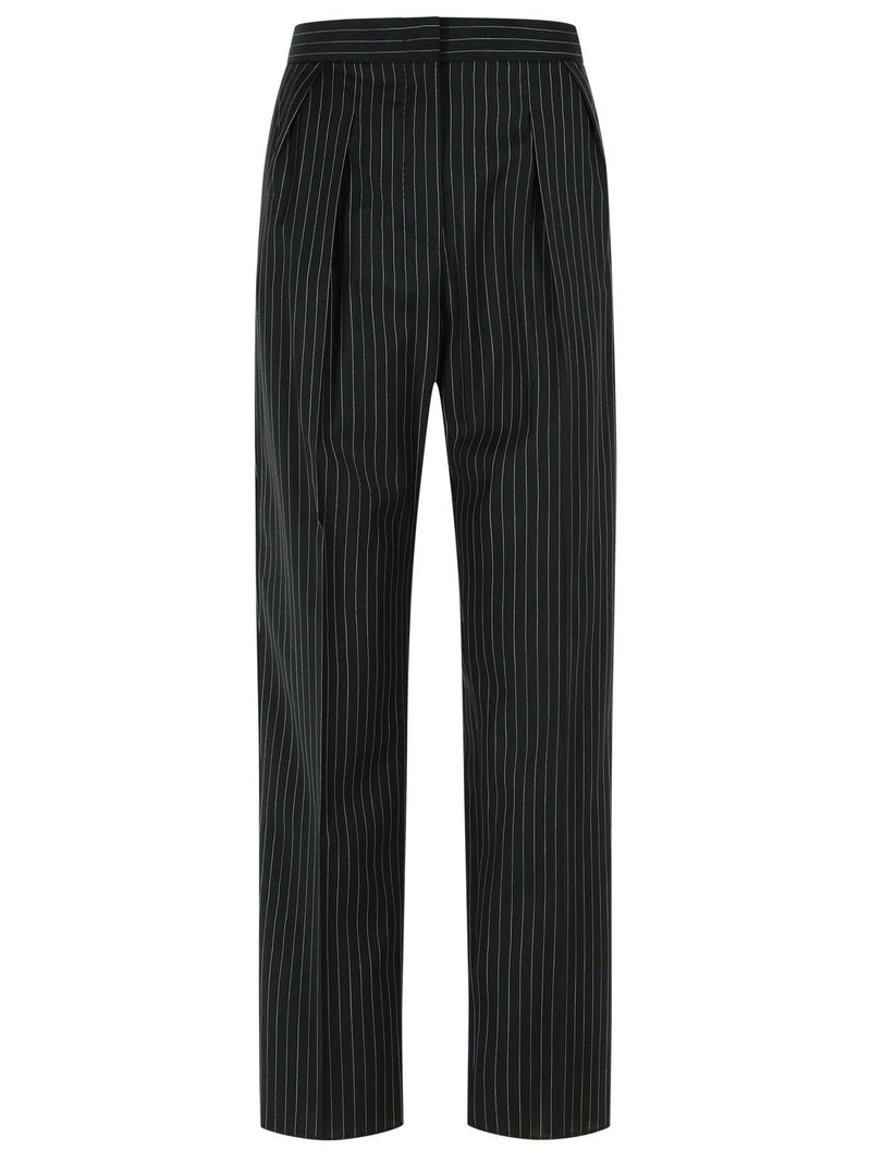 Max Mara Max Mara 'SESAMO Carrot' Black Virgin Wool Tela Pants - World Class Fashion