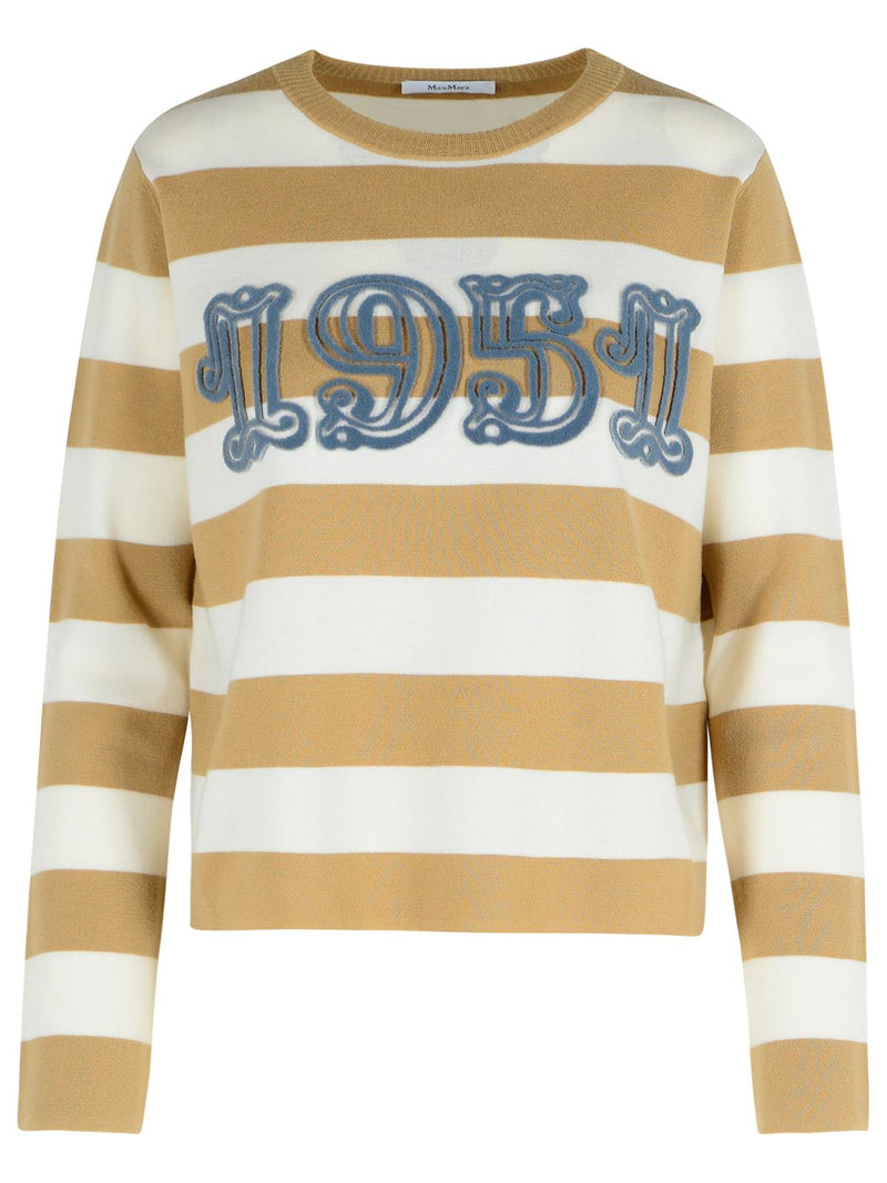 Max Mara Max Mara 'VITERBO' Sand Virgin Wool Sweater - World Class Fashion
