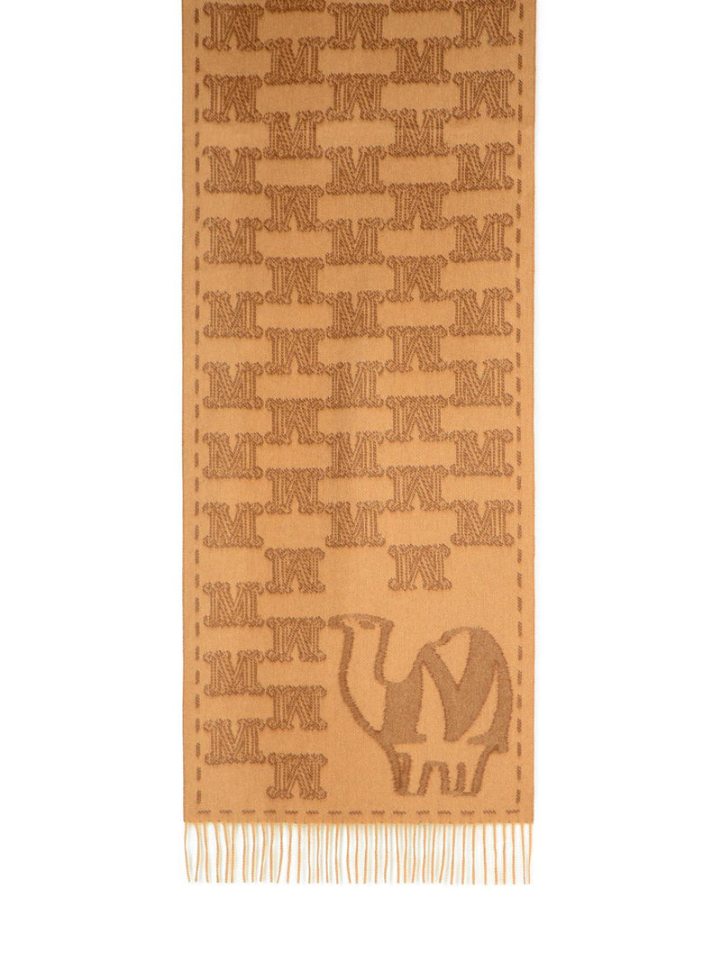 Max Mara Max Mara 'WSTEDDYC' Camel Jacquard Cachemire Stole - World Class Fashion
