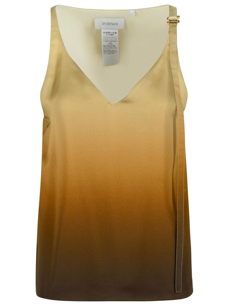 Sportmax Sportmax 'ALCUNO' Beige Gradient Silk Top - World Class Fashion