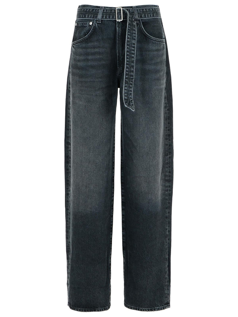 Agolde Agolde Cuffed Black Cotton Jeans Women - World Class Fashion