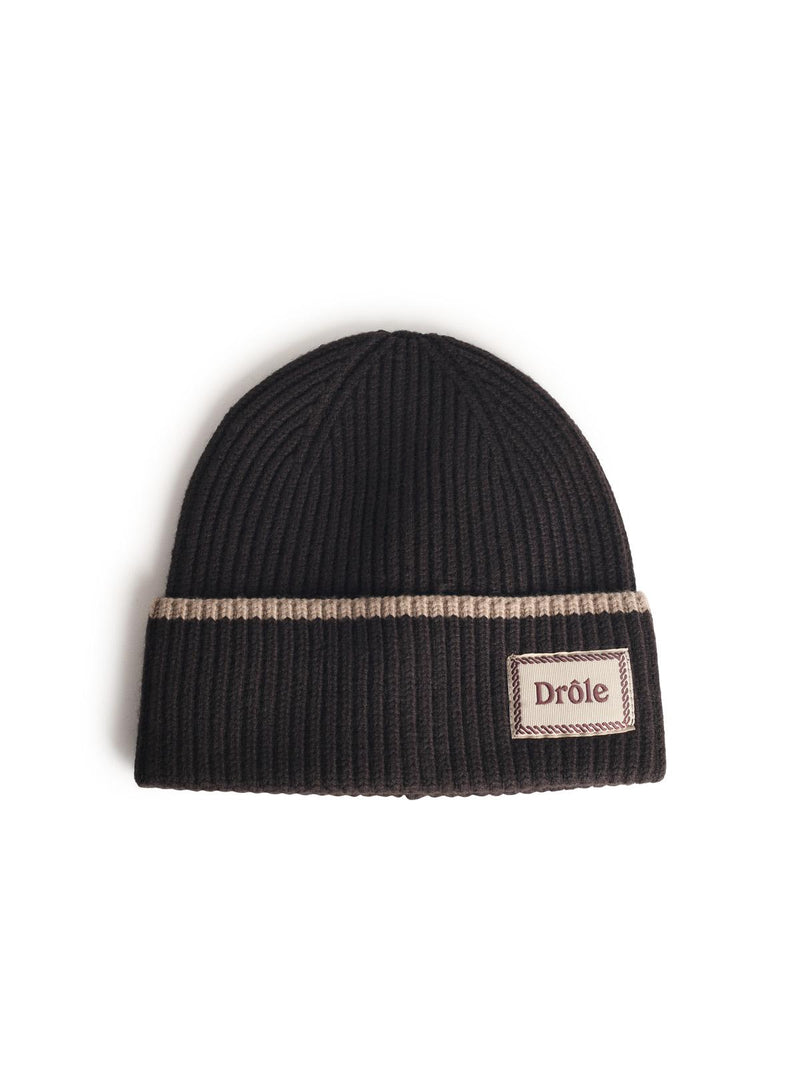 Drole De Monsieur Drole De Monsieur 'LE Bonnet Laine' Brown Merino Wool Beanie - World Class Fashion