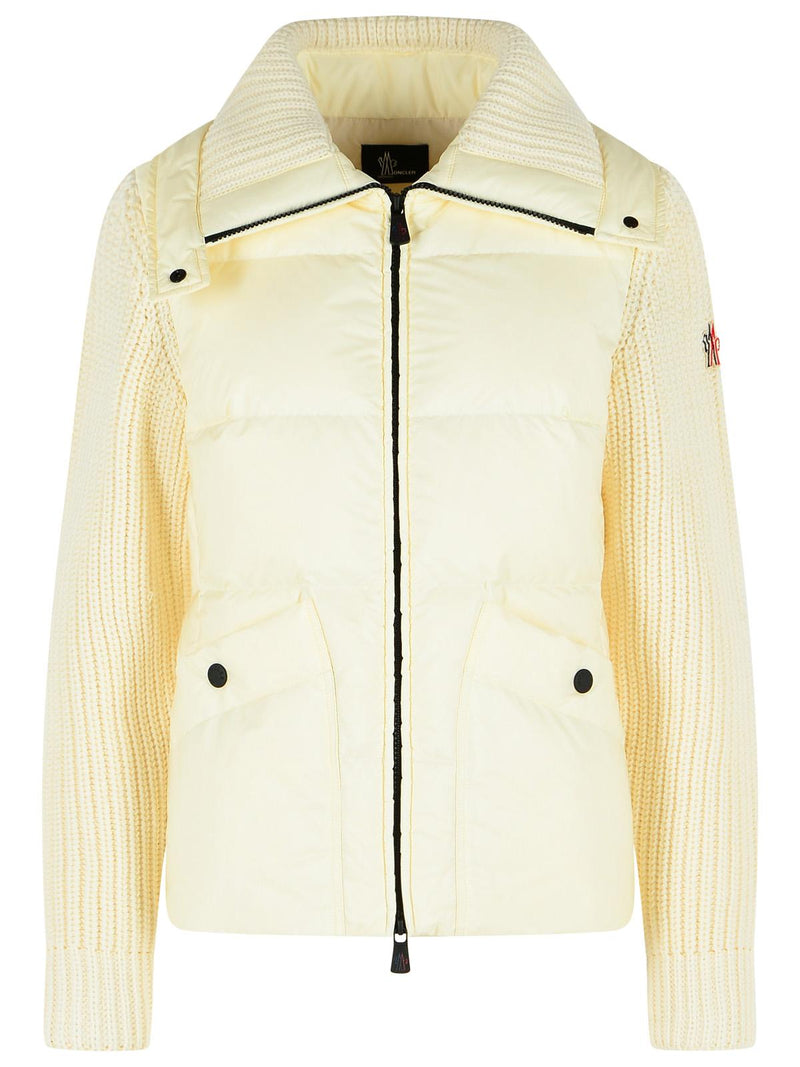 Moncler Grenoble Moncler Grenoble Cárdigan Acolchado de Lana Blanco Hueso - World Class Fashion