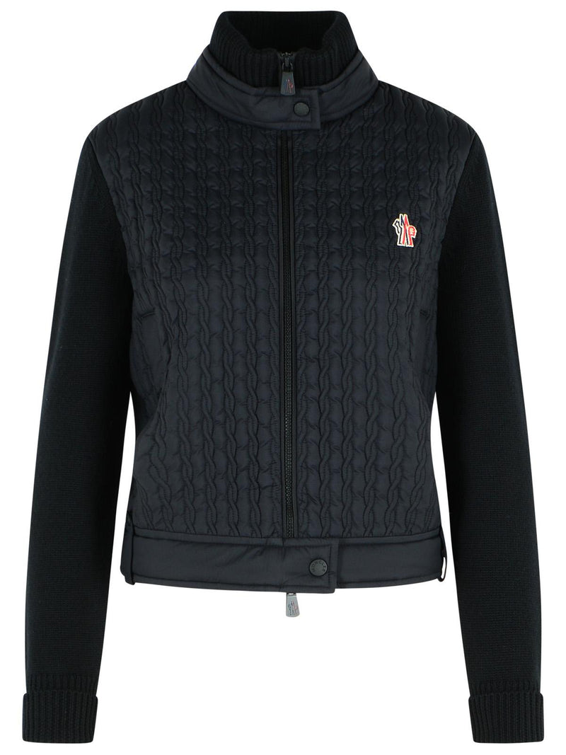 Moncler Grenoble Cárdigan acolchado de lana virgen Moncler Grenoble negro - World Class Fashion