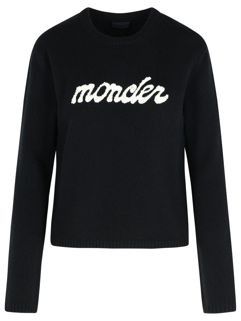 Moncler Moncler Suéter de cachemira y lana virgen negro para mujer - World Class Fashion