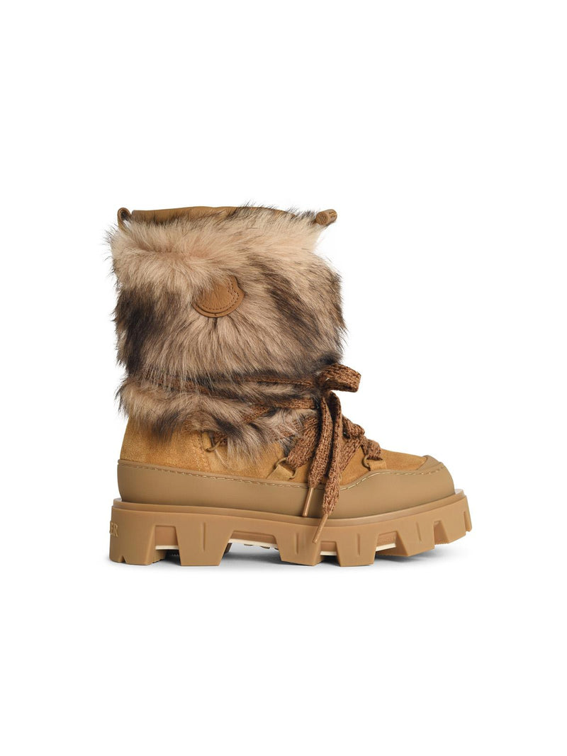 Moncler Moncler PEAK Après Suede Boots Camel Beige Women - World Class Fashion