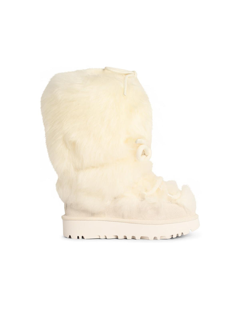 Ugg Ugg Classic Tall Chalet White Leather Blend Boots - World Class Fashion