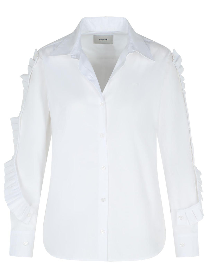 Coperni Coperni 'RUFFLE' White Cotton Shirt - World Class Fashion
