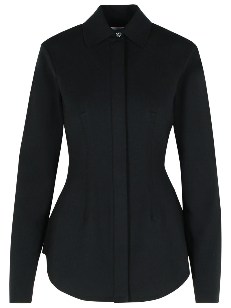 Sportmax Sportmax 'BAFFO' Black Viscose Knit Shirt - World Class Fashion