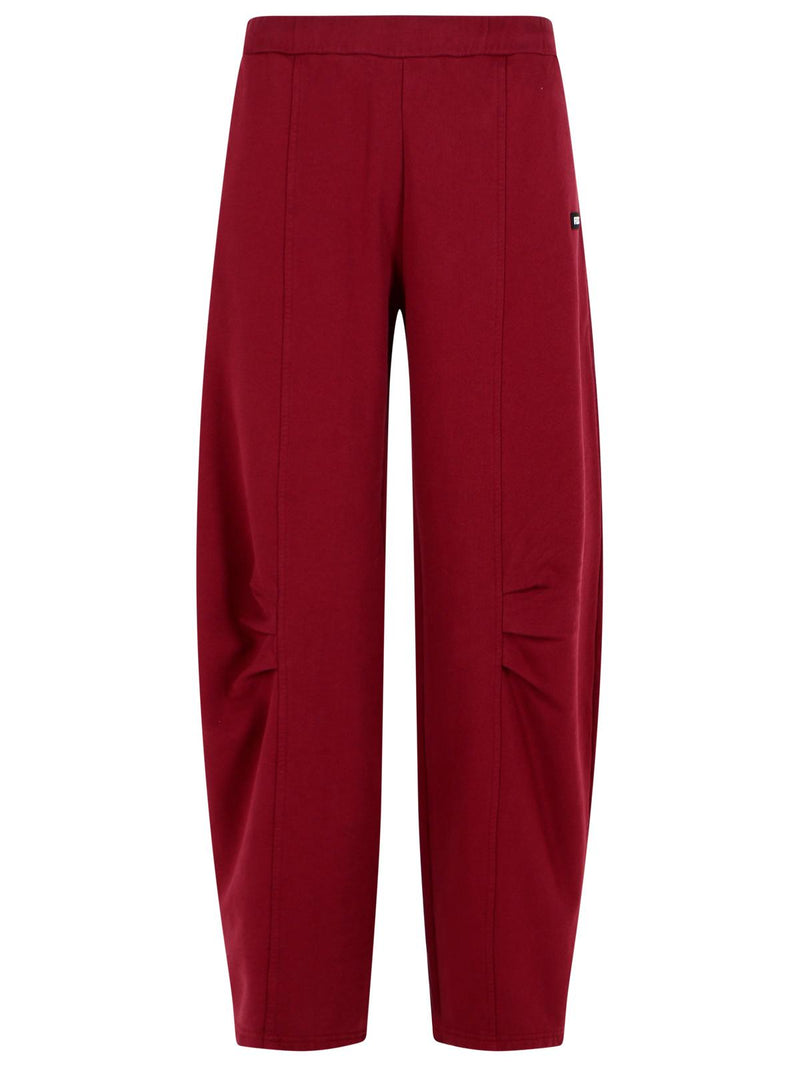 Rotate Rotate Women Trousers Burgundy Cotton - World Class Fashion