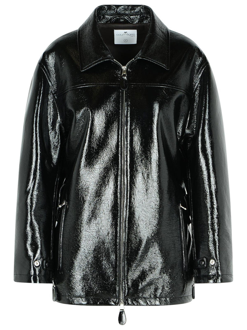 Courreges Courreges 'VINYL' Black Cotton Blend Jacket - World Class Fashion