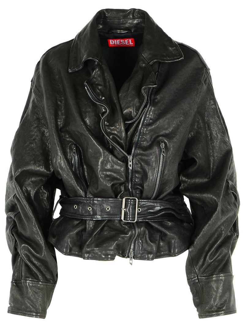 Diesel Diesel Black Leather Jacket Women - World Class Fashion