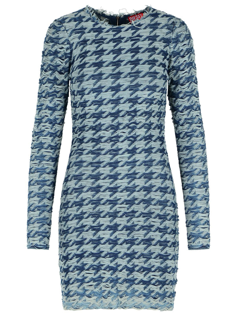 Diesel Diesel Two-tone Cotton Dress Light Blue - World Class Fashion