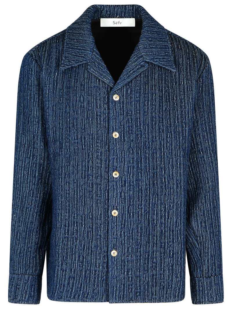 Sefr Sefr 'WES' Blue Cotton Shirt - World Class Fashion