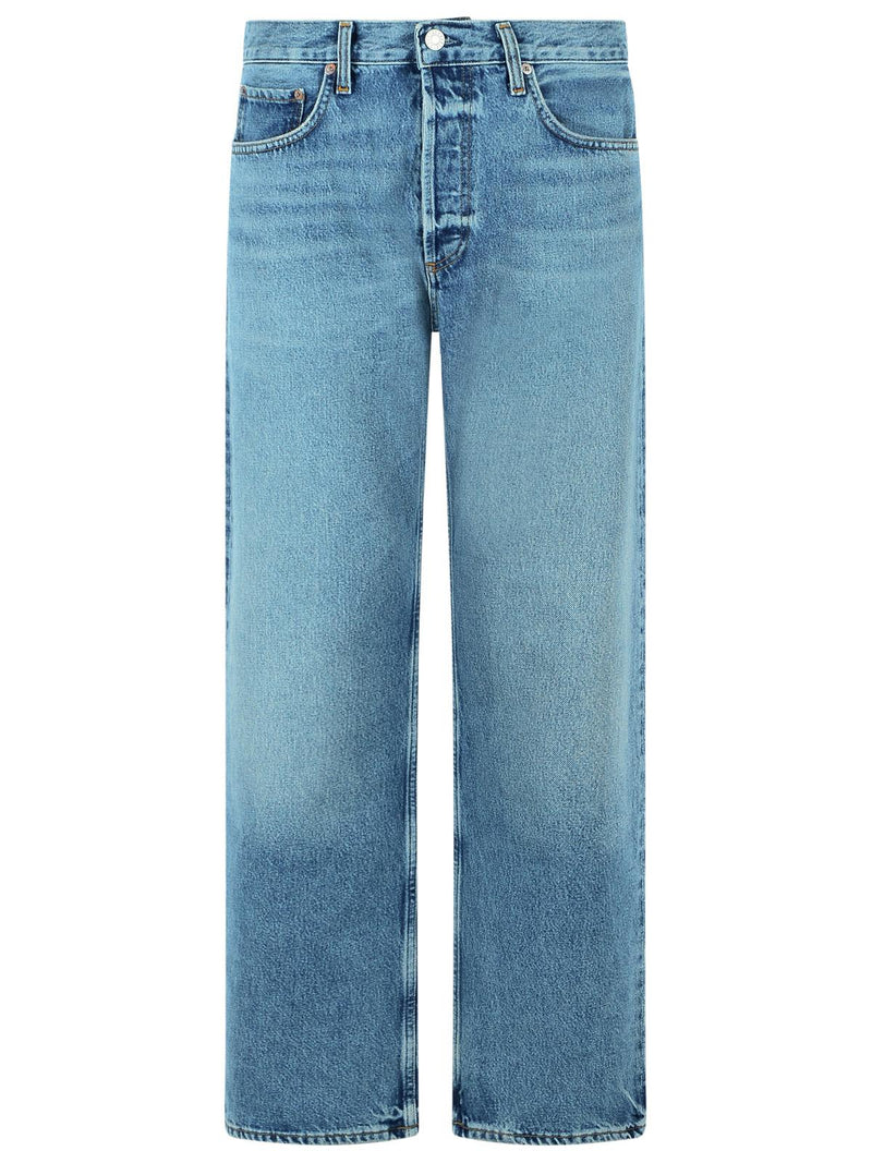 Agolde Agolde Magnus Mid Rise Bow Legs Jeans Blue - World Class Fashion